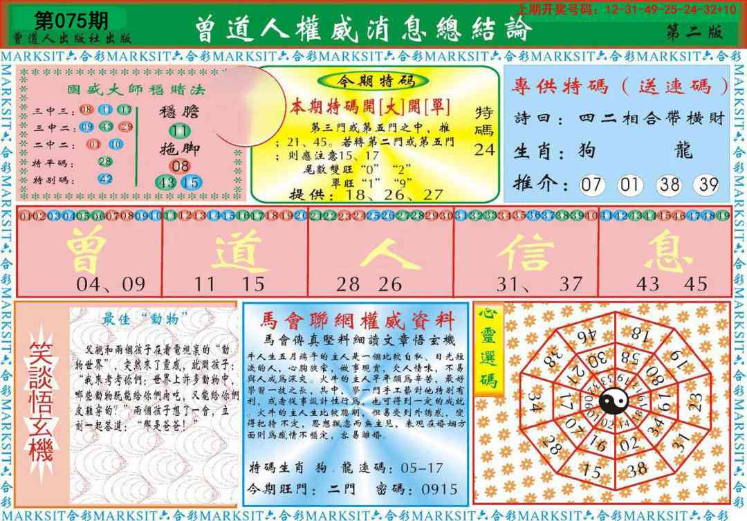 075期曾道人权威消息B[图]